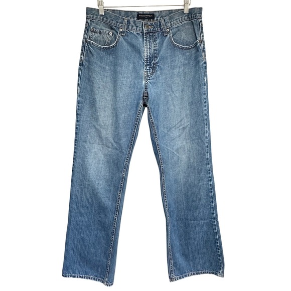 Banana Republic Relaxed Straight Jeans Mens 34x31 Blue Denim Baggy Casual Faded - Picture 1 of 13